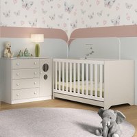 Berço Americano 3 em 1 com Cômoda 1 Porta 4 Gavetas Pirulito Multimóveis MP4707