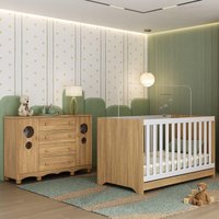 Berço Americano 3 em 1 com Cômoda 2 Portas 4 Gavetas Suspiro Multimóveis MP4714