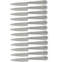 12 Facas Churrasco Jumbo 25cm Aço Inox Prateada Servir à Mesa Jantar