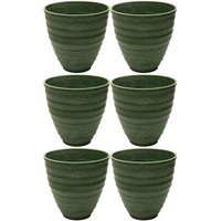 Kit 6 Vasos para Plantas Cachepot Plástico Névoa Verde Lyor 15x7cm Jardim Decoração