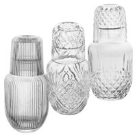 Garrafa Lyor 500ml Moringa Vidro Cristal Sortido com Copo Tampa 145ml Água Bebidas