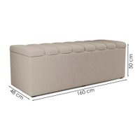 Cabeceira e Recamier Bau Queen 160 cm Dalia Linho Bege Artte