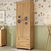 Guarda-roupa Infantil 62cm 2 Portas com Vidro e 2 Gavetas Bombom Multimóveis MP4461