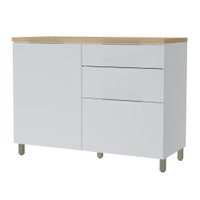 Balcão Gabinete de Cozinha 1,20m 1 Porta 3 Gavetas 100% Mdf Mariah