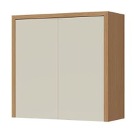 Armário Aéreo De Cozinha 0,80m 2 Portas 100% Mdf Cléo Madeirado/Off White Nesher