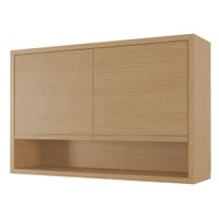 Armário Aéreo De Cozinha 1,20m 2 Portas e Nicho 100% Mdf Cléo Madeirado Nesher