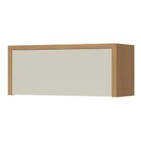 Armário Aéreo De Cozinha 0,80m Porta Basculante 100% Mdf Cléo Madeirado/Off White Nesher