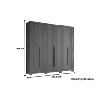 Guarda Roupa +1Cômoda QC367 Jatobá/Grafite - Santos Andirá