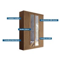Guarda Roupa +1Cômoda QC320 Jatoba/Areia - Santos Andirá