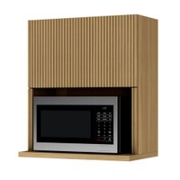 Armário de Cozinha Aéreo 1 Porta 1 Nicho Para Micro Ondas 100% Mdf Raissa Madeirado Nesher