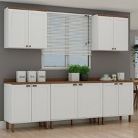 Armário de Cozinha Genialflex Iluminata 5 Peças Branco Ébano