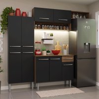 Armário de Cozinha Completa 229cm Rustic/Preto Emilly Madesa 18