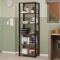 Estante Armário Multiuso para Escritório 59cm 5 Prateleiras Rustic/Preto Madesa