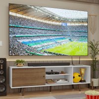 Rack para TV até 80 Polegadas 160cm Branco Pés Rustic Torino Madesa