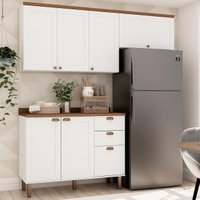 Armário De Cozinha Genialflex Iluminata Flora Branco Ébano