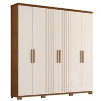 Guarda Roupa Casal 6 Portas 214 cm Avila Nature Off White HENN