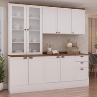 Armário de Cozinha Genialflex Iluminata 3 Peças Branco Ébano