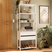 Guarda-Roupa Closet Modulado 2 Gavetas 4 Prateleiras 70 cm Branco Valencia Madesa XA