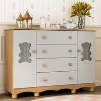 Cômoda Infantil 125cm 2 Portas com Vidro e 4 Gavetas Ternura Multimóveis MP4480