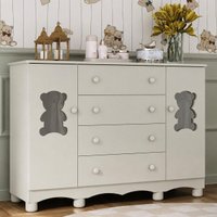 Cômoda Infantil 125cm 2 Portas com Vidro e 4 Gavetas Ternura Multimóveis MP4480