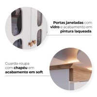 Berco Mini Cama e Guarda Roupa 4 P 2 G Aconchego Branco Jequitiba HP Henn