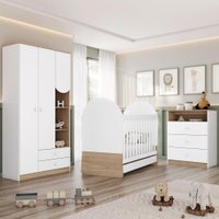 Quarto Infantil 3 Pecas Berco Mini Cama Magia Branco Jequitiba HP Henn