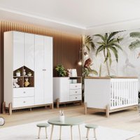 Quarto Infantil 3 Pecas Berco Mini Cama Ternura Branco Jequitiba HP Henn