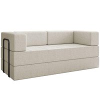 Sofa Cama Modular 2 Lugares 160 cm Monaco Boucle Bege VConcept