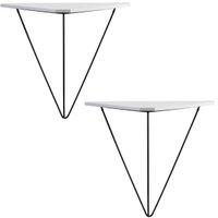 Kit 2 Prateleiras Triangulares com Suporte Aramado Grafite Floreira Decoração Livros Schmitt