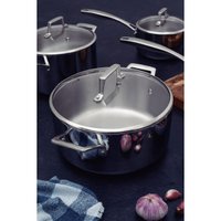 Jogo de Panelas Tramontina Grano 4 Peças em Aço Inox Corpo Triplo e Tampa de Vidro
