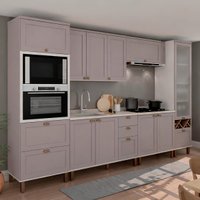 Armário de Cozinha Completo Genialflex Iluminata Ayla Branco Fendi