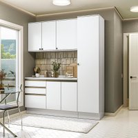 Armário de Cozinha Compacta 100% MDF 190cm Branco Celeste Kappesberg