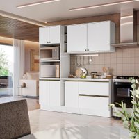 Armário de Cozinha Compacta 100% MDF 205cm Branco Celeste Kappesberg