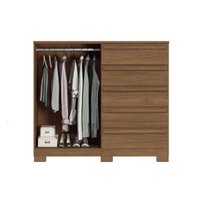 Guarda Roupa +Cômoda 2 Peças QC330 Jatoba/Areia - Santos Andirá