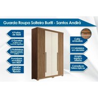 Guarda Roupa +Cômoda 2 Peças QC335 Jatobá/Grafite - Santos Andirá