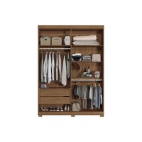 Guarda Roupa +Cômoda 2 Peças QC304 Jatoba/Areia - Santos Andirá