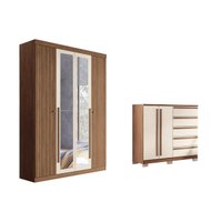 Guarda Roupa +Cômoda 2 Peças QC321 Jatobá - Santos Andirá