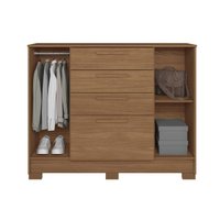 Guarda Roupa +Cômoda 2 Peças QC331 Jatobá/Grafite - Santos Andirá