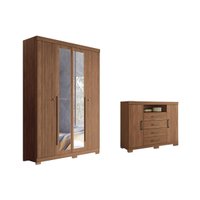 Guarda Roupa +Cômoda 2 Peças QC304 Jatobá - Santos Andirá