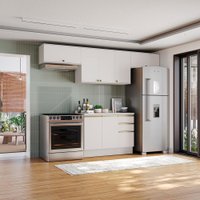 Armário de Cozinha Completa 100% MDF 280cm Branco Celeste Kappesberg