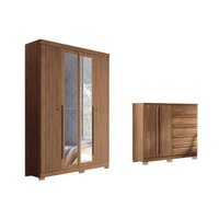 Guarda Roupa +Cômoda 2 Peças QC306 Jatobá - Santos Andirá