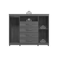 Guarda Roupa +Cômoda 2 Peças QC328 Jatobá/Grafite - Santos Andirá