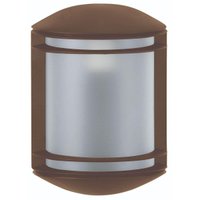 Arandela Luminária de Parede Externa Marrom Jardim E27 Dital Grade Redonda Lente Fosca