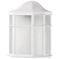 Luminária Arandela de Parede Clássica Colonial Branca Dital 19x25cm Polipropileno Lente Fosca