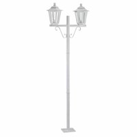 Poste de Jardim Duplo Externo Colonial Branco 1,61m Alumínio E27 Lente Transparente Grega Dital
