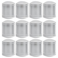 Kit 12 Arandelas Luminárias de Parede Jardim Branco Elegance E27 Grade Redonda Lente Fosca Dital