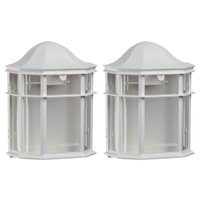 Kit 2 Arandelas Luminária Externa Branca de Parede De Ville Termoplástico Lente Transparente Dital