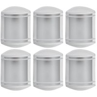 Jogo 6 Arandelas Luminária Branca para Parede Externa Jardim Lente Fosca Elegance Dital