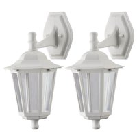 Kit 2 Luminárias Clássicas Coloniais Andarelas Branca de Parede E27 Lente Transparente Dital