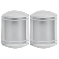Kit 2 Arandelas Luminárias de Parede Branco Elegance E27 Grade Redonda Lente Fosca Dital Polipropile